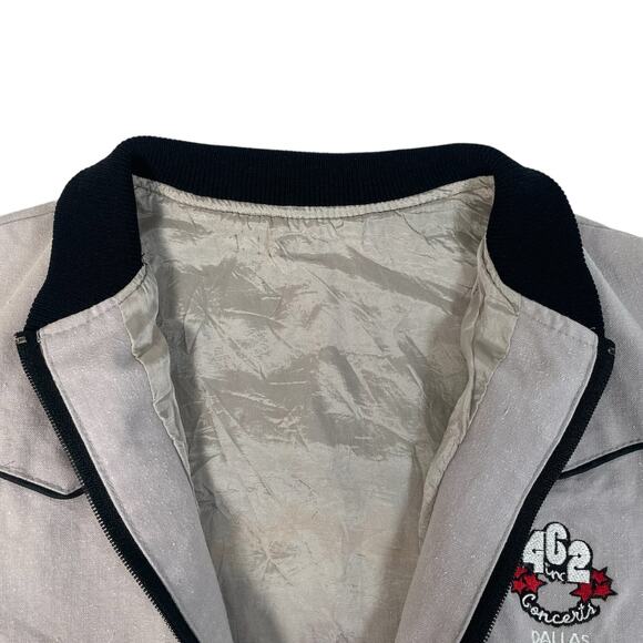 Vintage RARE Paul McCartney 1990 World Tour Gray Full Zip Bomber Jacket - Picture 9 of 11